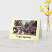 Carte Anniversaire - Paris, Blvd Monmartre (Fleur jaune)