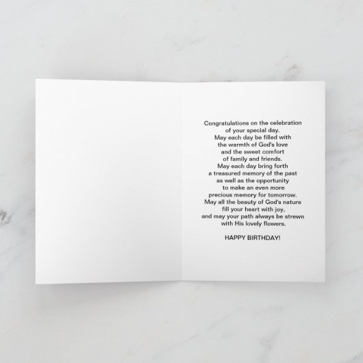 Carte Anniversaire, pasteur, fleurs de cerisier, (Intérieur)