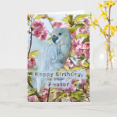 Carte Anniversaire, pasteur, perroquet blanc dans (Fleur jaune)
