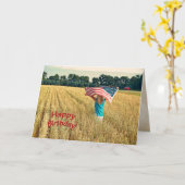 Carte anniversaire patriotique (Fleur jaune)