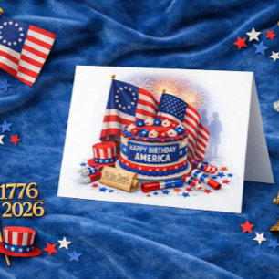 Carte Anniversaire patriotique des 250 ans de liberté de