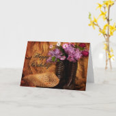 Carte Anniversaire - Pays de style occidental, Bottes & (Fleur jaune)