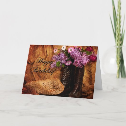 Carte Anniversaire - Pays de style occidental, Bottes & (Devant)