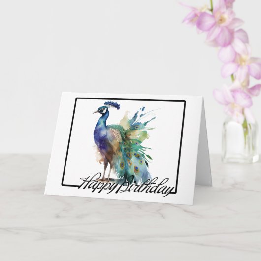 Carte Anniversaire Peacock (Orchidée)