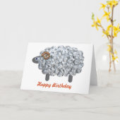 Carte Anniversaire pelucheux de moutons (Fleur jaune)