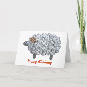 Carte Anniversaire pelucheux de moutons