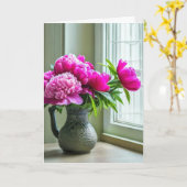 Carte Anniversaire Peony Bouquet (Fleur jaune)