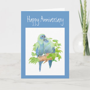 Carte Anniversaire, perroquets, oiseau tropical