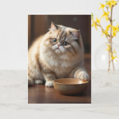 Carte Anniversaire Perse Humour chat (Fleur jaune)