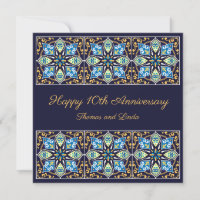 Anniversaire personnalisable bleu Azulejos