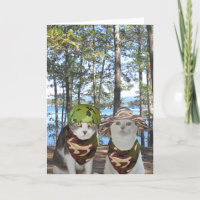 Anniversaire Personnalisable Chasseur Amusant Chat