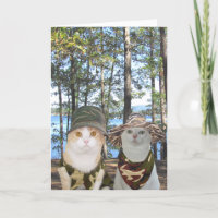 Anniversaire Personnalisable Chasseur Amusant Chat