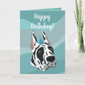 Carte Anniversaire personnalisable de Great Dane (Devant)