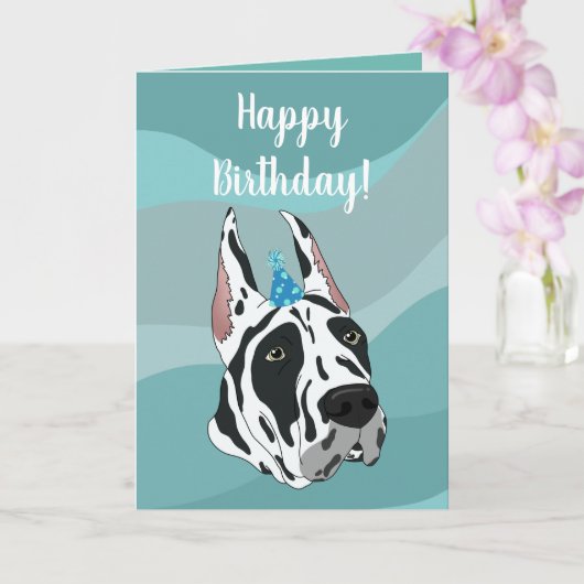 Carte Anniversaire personnalisable de Great Dane (Orchidée)