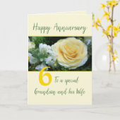 Carte Anniversaire personnalisable Grand-fils & épouse (Fleur jaune)