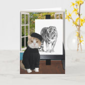 Carte Anniversaire personnalisable pour l'artiste et (Fleur jaune)