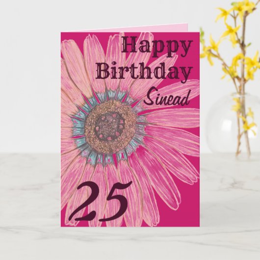 Carte Anniversaire personnalisé (Fleur jaune)