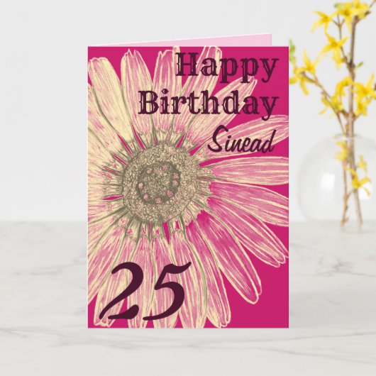 Carte Anniversaire personnalisé (Fleur jaune)