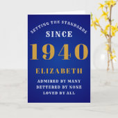 Carte Anniversaire personnalisé 1940 Ajouter le nom Blue (Fleur jaune)