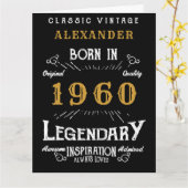 Carte Anniversaire personnalisé 1960 Ajouter un nom Lege (Fleur jaune)