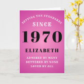 Carte Anniversaire Personnalisé 1970 Rose Ajouter Votre (Fleur jaune)