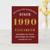 Carte Anniversaire personnalisé 1990 Ajouter votre nom R (Fleur jaune)