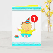 Carte anniversaire personnalisé 1 an (Fleur jaune)