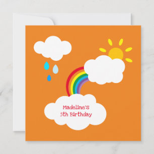 Carte Anniversaire Personnalisé Arc-en-Ciel, Nuages, Plu