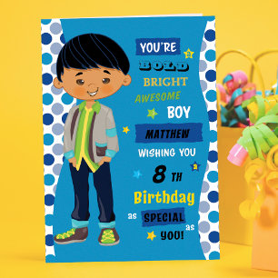 Carte Anniversaire personnalisé - Asiatique garçon