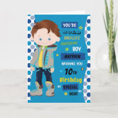 Carte Anniversaire personnalisé - Brunette Boy (Devant)