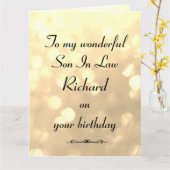 Carte Anniversaire personnalisé de beau-fils (Fleur jaune)