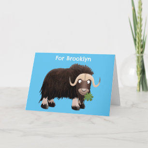 Carte Anniversaire personnalisé de dessin animé de boeuf