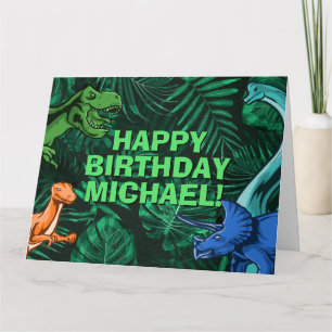 Carte Anniversaire personnalisé de dinosaure jurassique