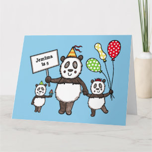 Carte Anniversaire personnalisé de la fête du Panda