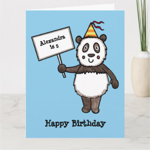 Carte Anniversaire personnalisé de la fête du Panda