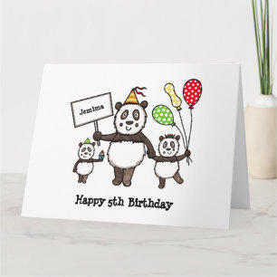 Carte Anniversaire personnalisé de la fête du Panda