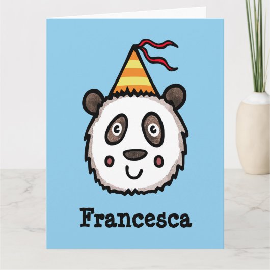 Carte Anniversaire personnalisé de la fête du Panda (Devant)