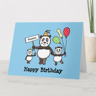 Carte Anniversaire personnalisé de la fête du Panda