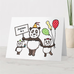 Carte Anniversaire personnalisé de la fête du Panda