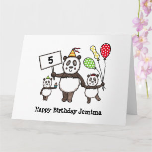 Carte Anniversaire personnalisé de la fête du Panda
