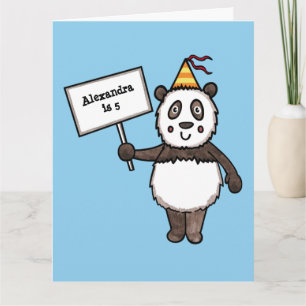 Carte Anniversaire personnalisé de la fête du Panda