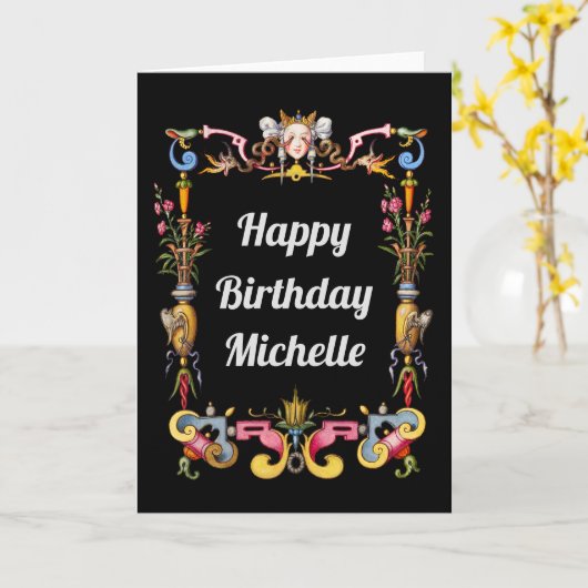 Carte Anniversaire personnalisé de la méduse (Fleur jaune)