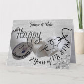 Carte Anniversaire personnalisé de Mariage de coton de 2 (Devant)