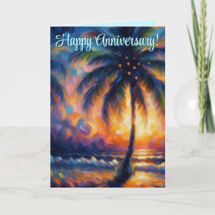Carte Anniversaire personnalisé de palmier tropical