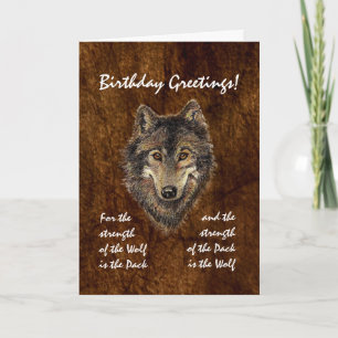 Carte Anniversaire personnalisé - Devis de loup et de pa