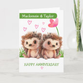 Carte Anniversaire personnalisé du couple Hérisson (Devant)