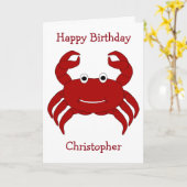 Carte Anniversaire personnalisé du crabe (Fleur jaune)