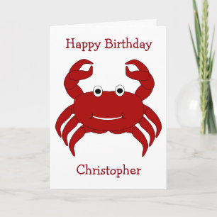 Carte Anniversaire personnalisé du crabe
