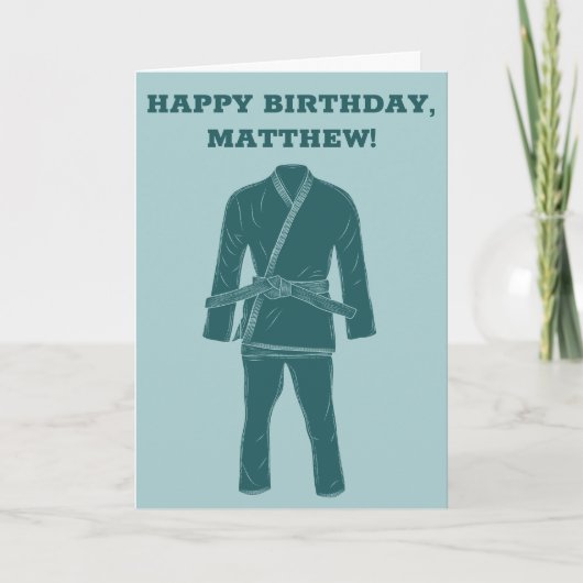 Carte Anniversaire Personnalisé Du Jiu Jitsu BJJ Gi Du B (Devant)