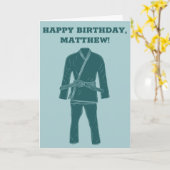 Carte Anniversaire Personnalisé Du Jiu Jitsu BJJ Gi Du B (Fleur jaune)